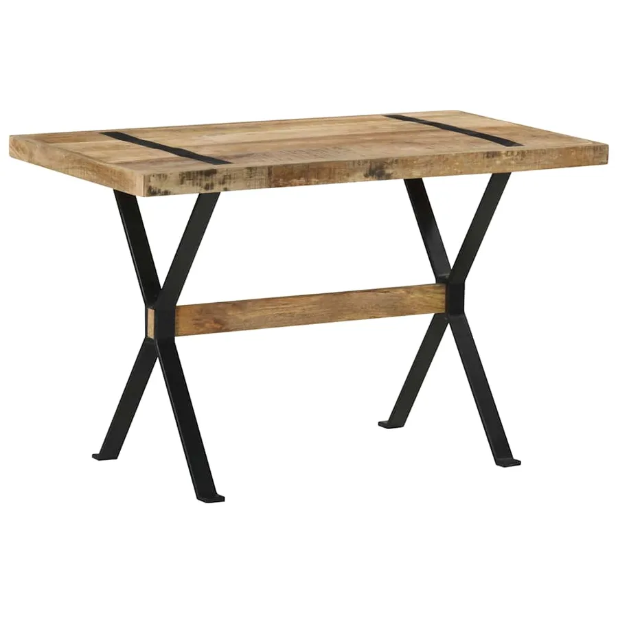 Table à manger 120x60x76 cm bois de manguier brut - 11