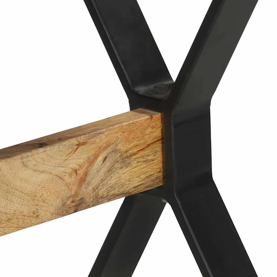 Table à manger 120x60x76 cm bois de manguier brut - 6