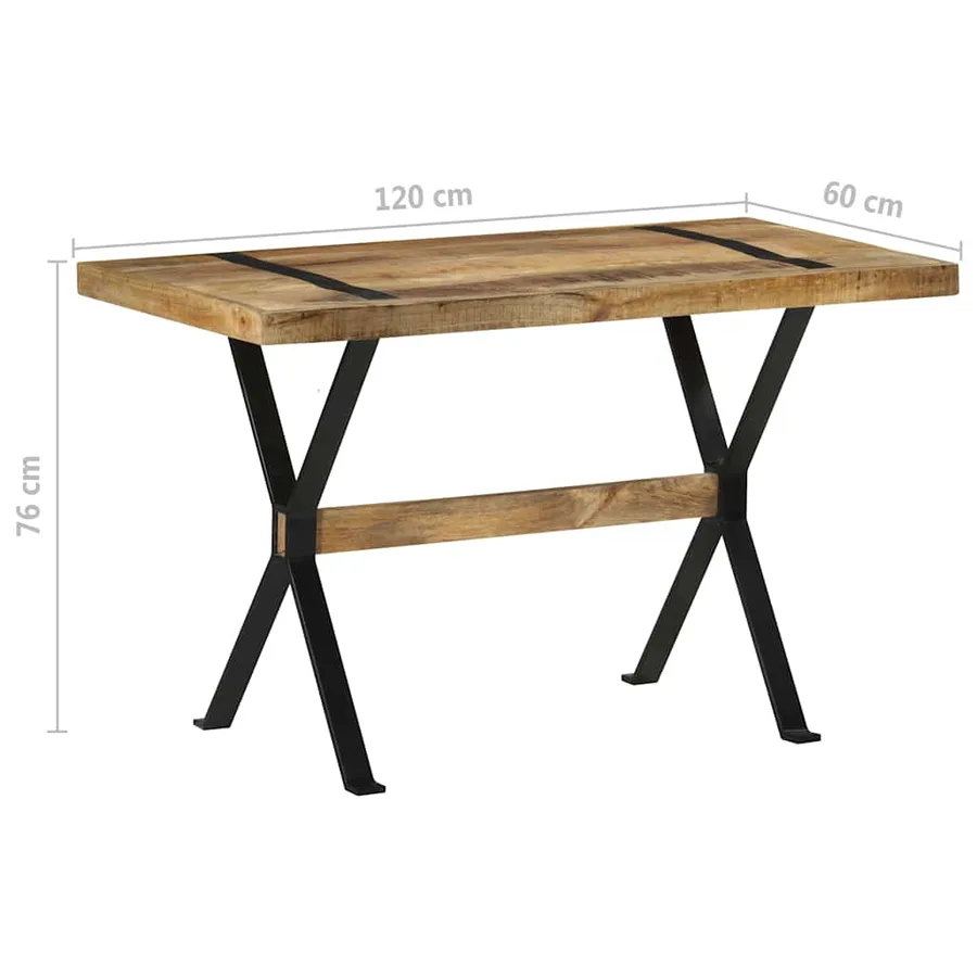 Table à manger 120x60x76 cm bois de manguier brut - 7