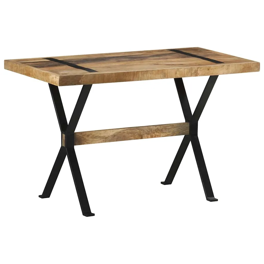 Table à manger 120x60x76 cm bois de manguier brut - 9