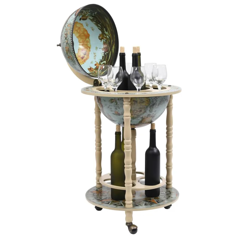 Bar sous forme de globe Bois d'eucalyptus Bleu - 3