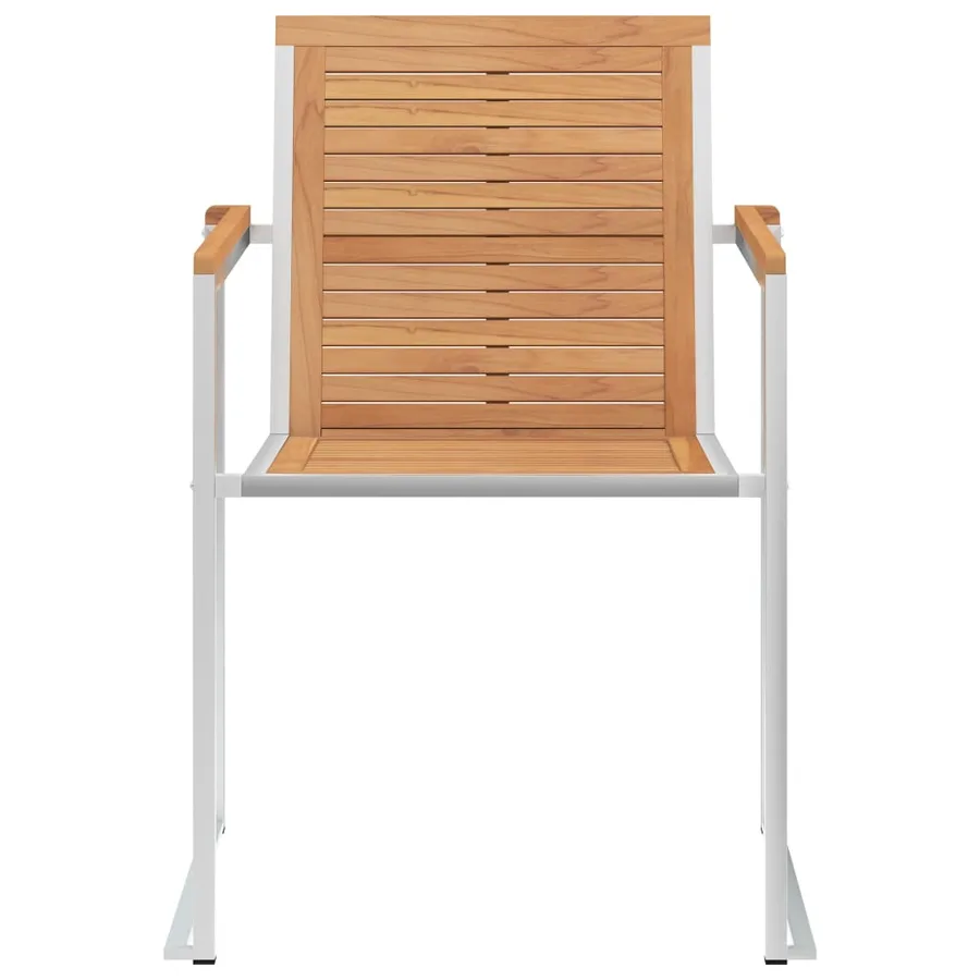 Chaises de jardin avec coussins lot de 2 Teck solide et acier - 5