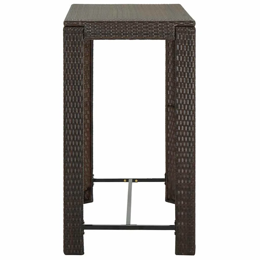 Ensemble de bar d'extérieur 5 pcs accoudoir Poly rotin Marron - 14