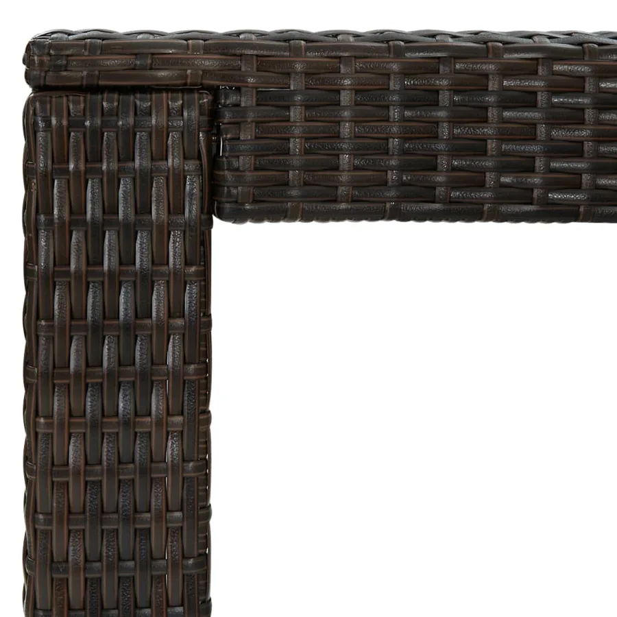 Ensemble de bar d'extérieur 5 pcs accoudoir Poly rotin Marron - 16