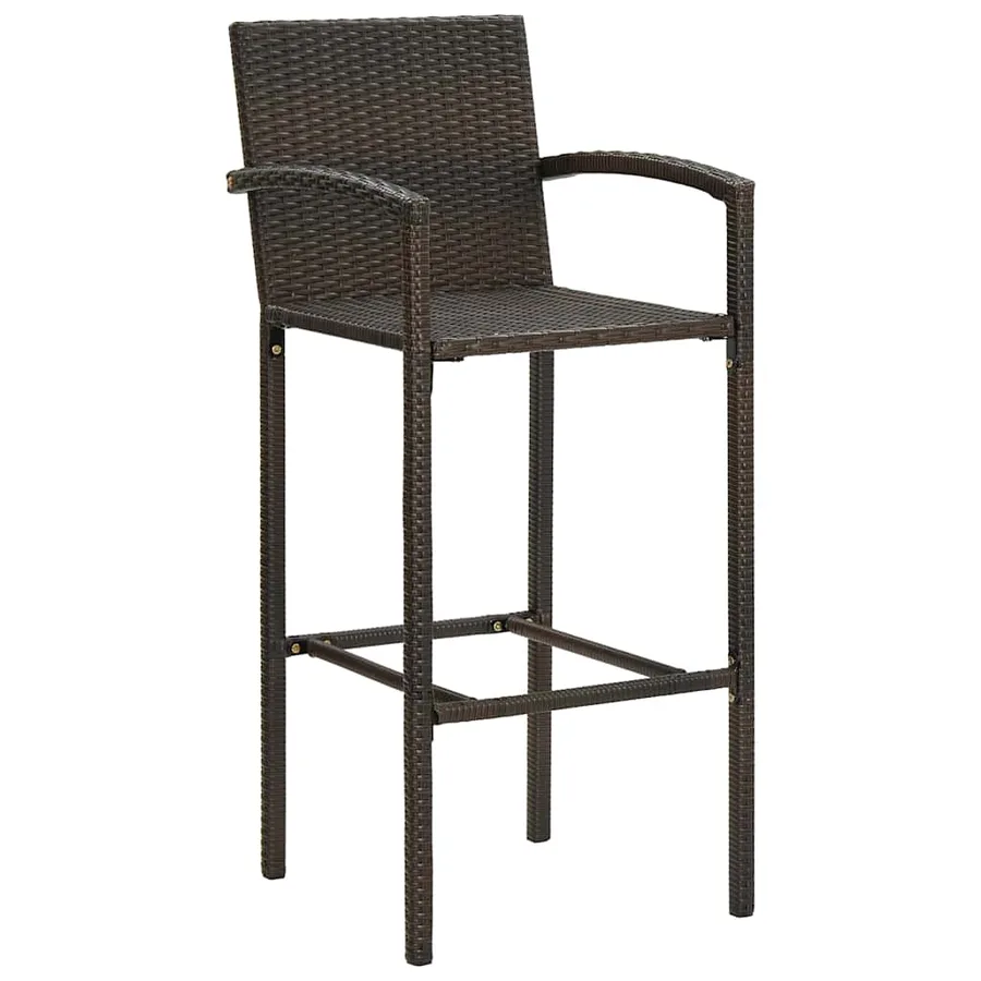 Ensemble de bar d'extérieur 5 pcs accoudoir Poly rotin Marron - 4