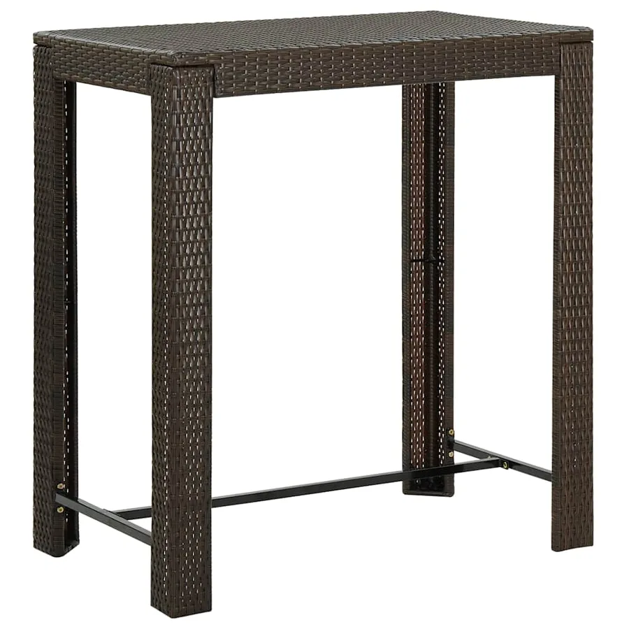 Ensemble de bar d'extérieur 5 pcs accoudoir Poly rotin Marron - 9