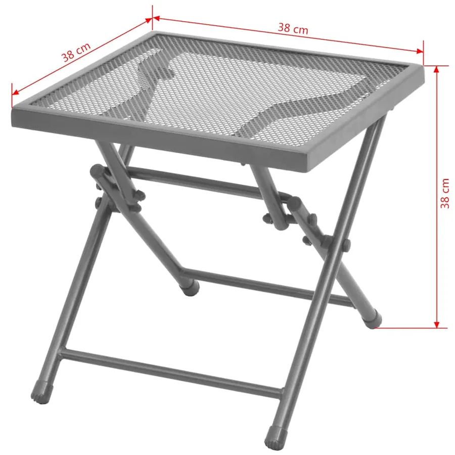 Chaises longues lot de 2 avec table Acier Anthracite - 13