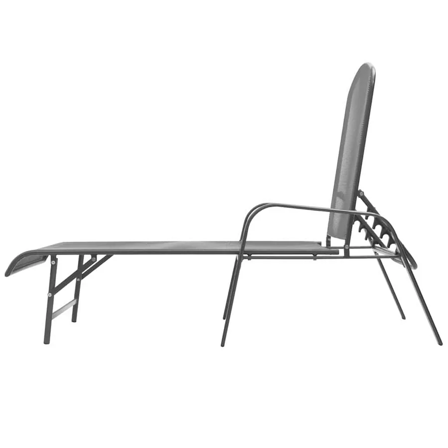 Chaises longues lot de 2 avec table Acier Anthracite - 6