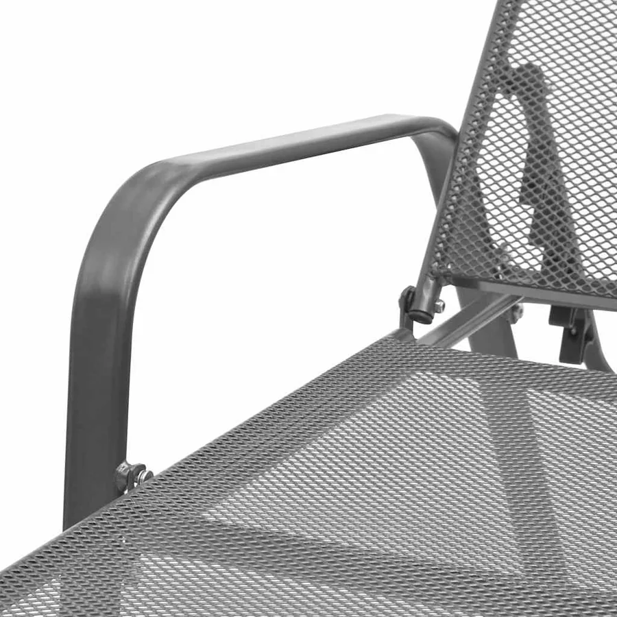 Chaises longues lot de 2 avec table Acier Anthracite - 9