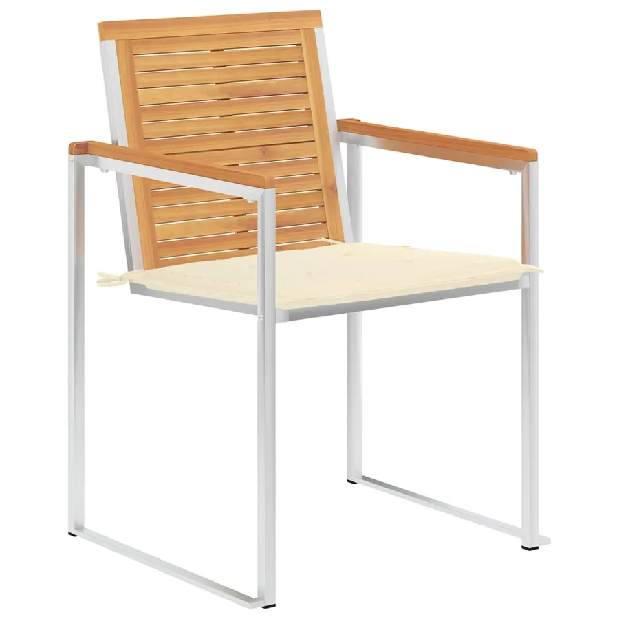 Chaises de jardin lot de 6 avec coussins Bois de teck massif - 2