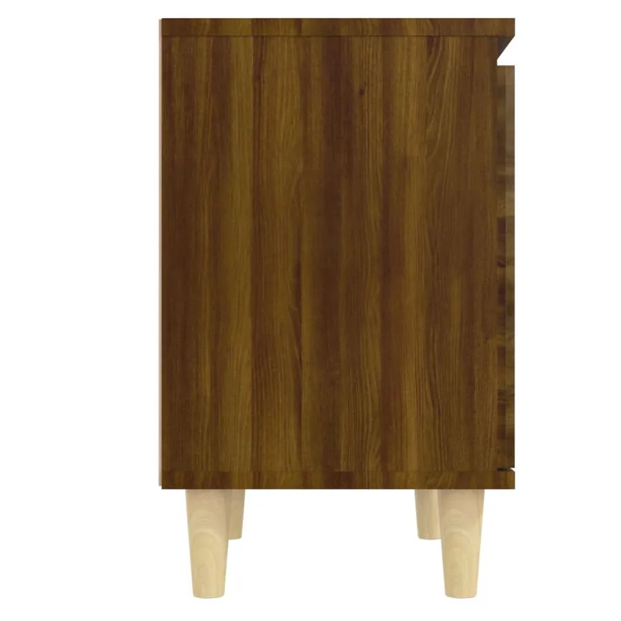 Table de chevet avec pieds en bois Chêne marron 40x30x50 cm - 5
