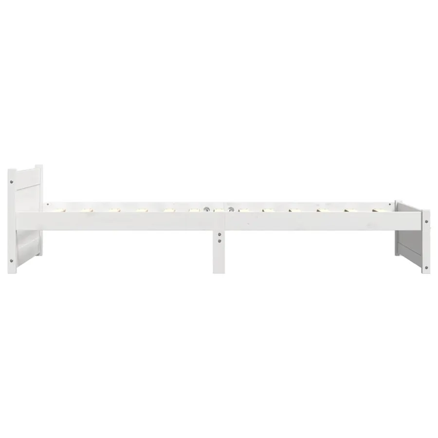 Cadre de lit sans matelas blanc bois massif 90x200 cm - 5