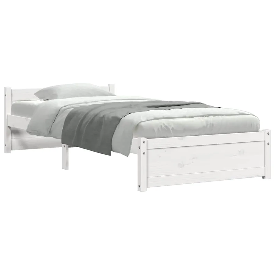 Cadre de lit sans matelas blanc bois massif 90x200 cm - 7