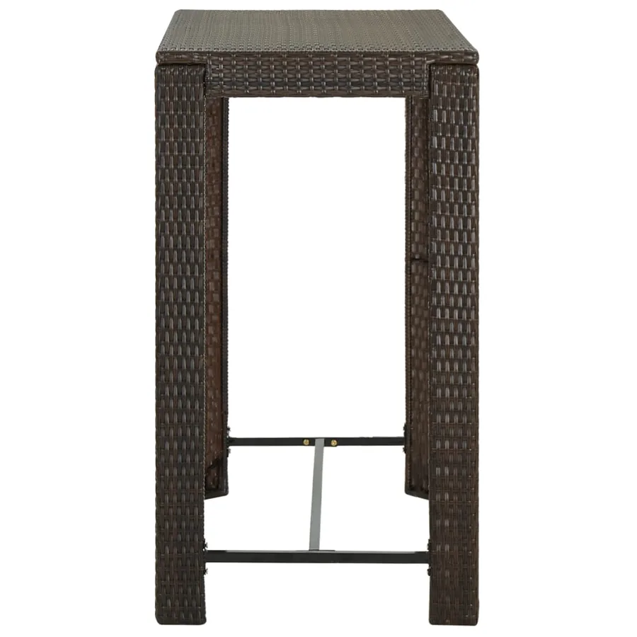 Meuble de bar de jardin 5 pcs et coussins Résine tressée Marron - 10