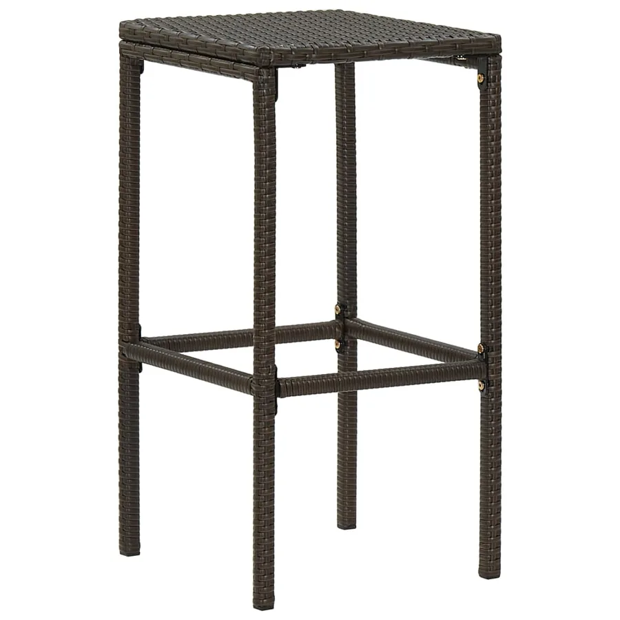Meuble de bar de jardin 5 pcs et coussins Résine tressée Marron - 5