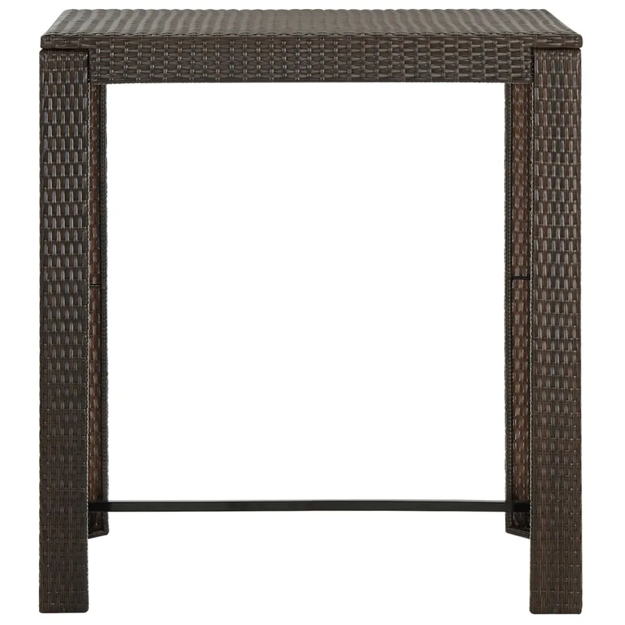 Meuble de bar de jardin 5 pcs et coussins Résine tressée Marron - 9