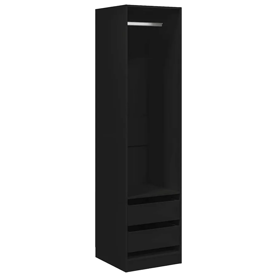 Garde-robe avec tiroirs Noir 50x50x200 cm Bois d'ingénierie - 2