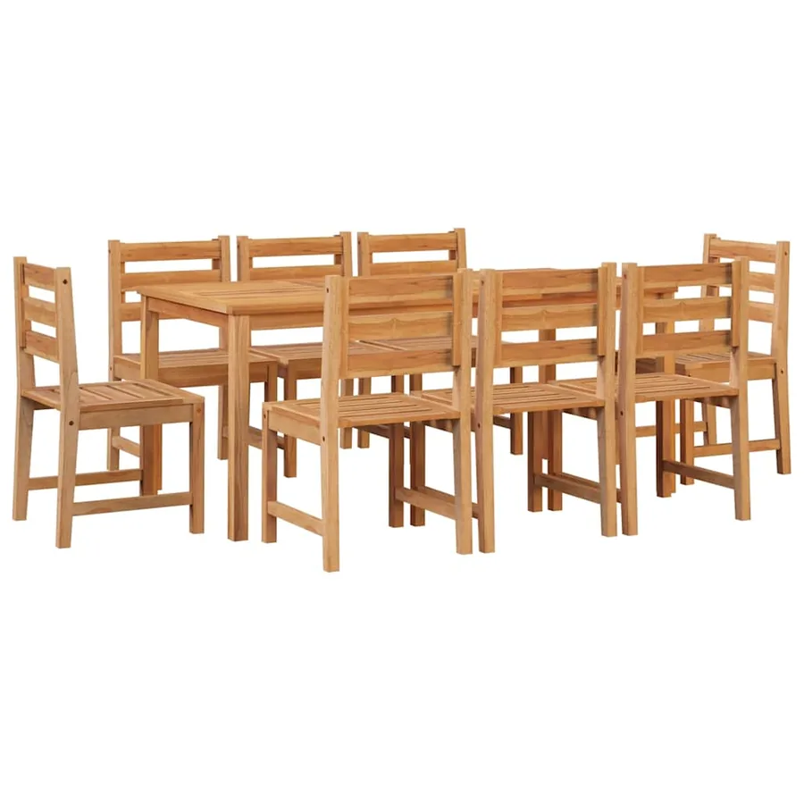 Ensemble à manger de jardin 9 pcs Bois de teck solide - 3