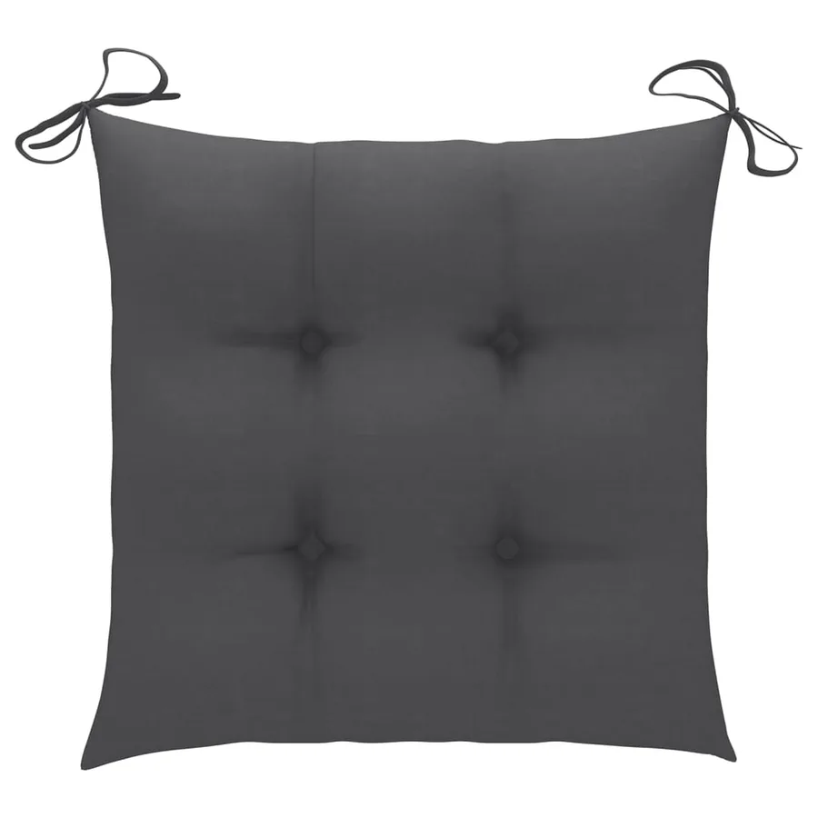 Chaises de jardin lot de 4 avec coussins Bois de teck massif - 9