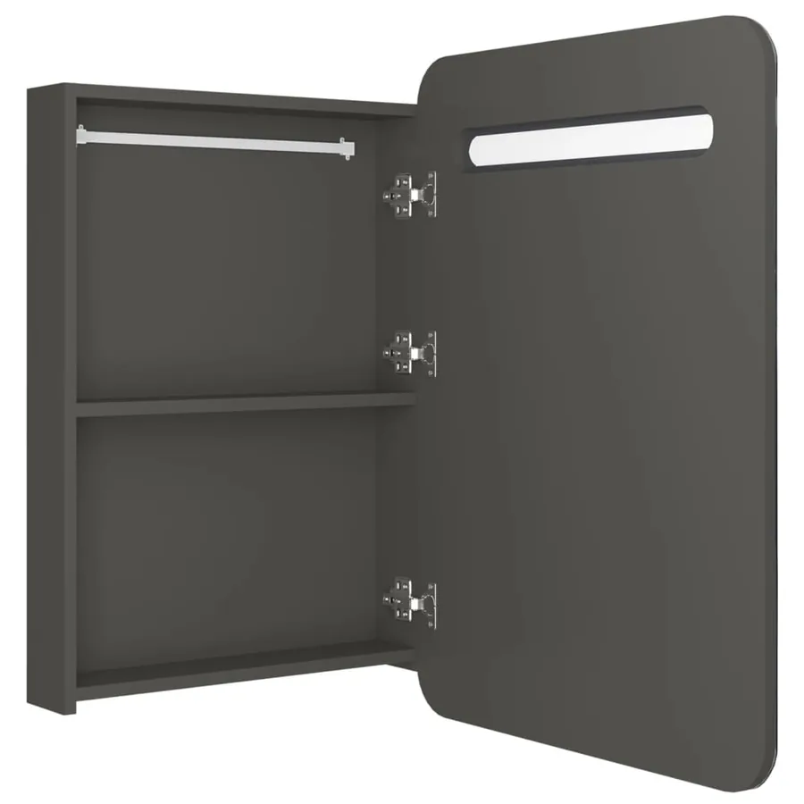 Armoire de salle de bain à miroir LED anthracite 60x11x80 cm - 5