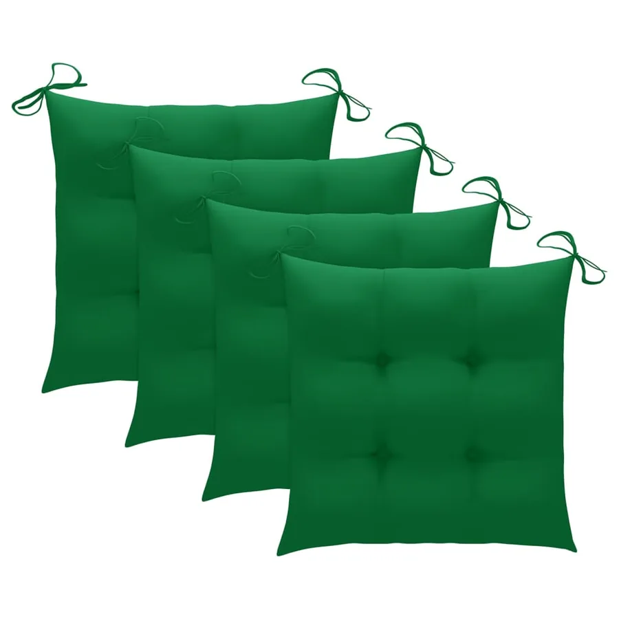 Chaises de jardin lot de 4 avec coussins Bois de teck massif - 7