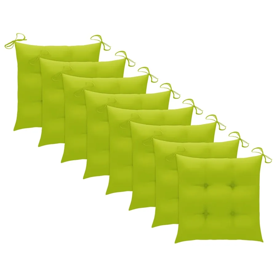 Chaises de jardin lot de 8 avec coussins Bois de teck massif - 6