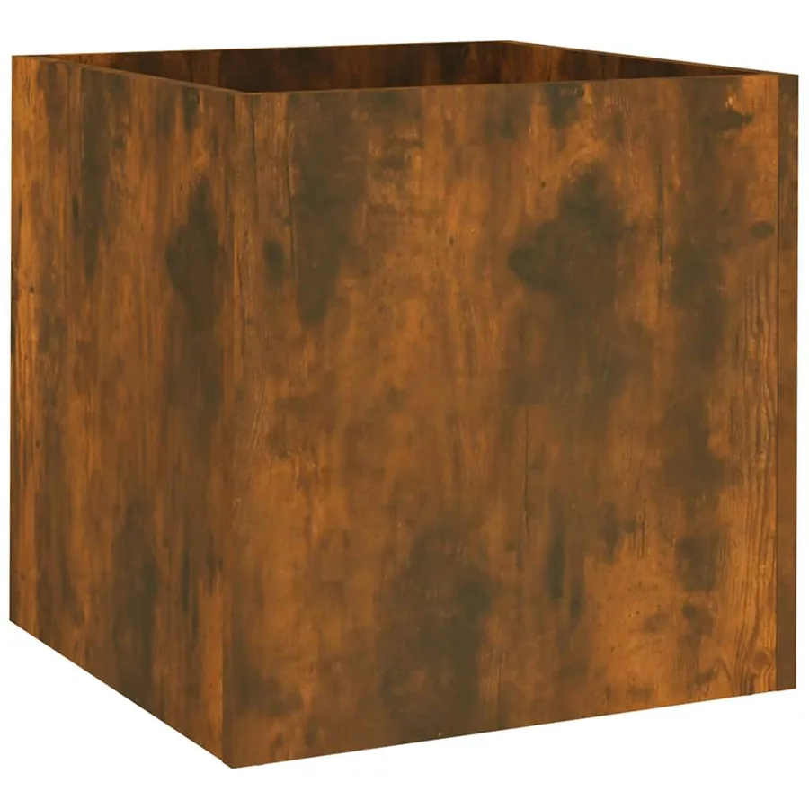 Jardinière Chêne fumé 40x40x40 cm Bois d'ingénierie - 2