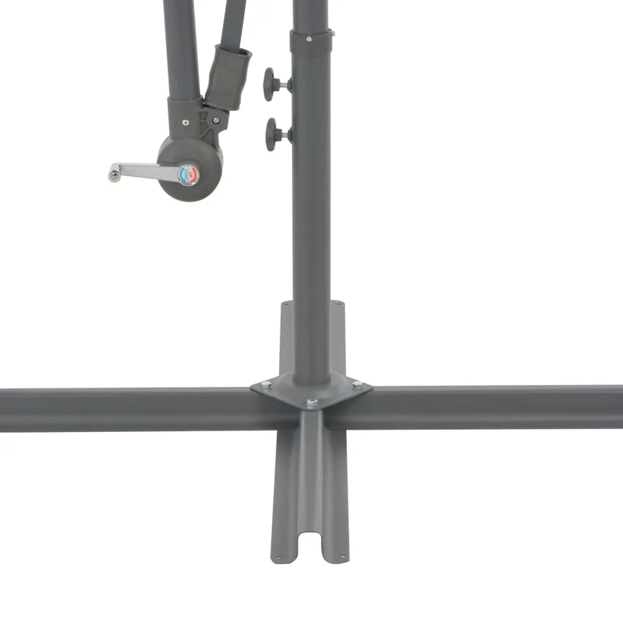 Parasol de jardin en porte-à-faux avec mât en aluminium bleu - 5