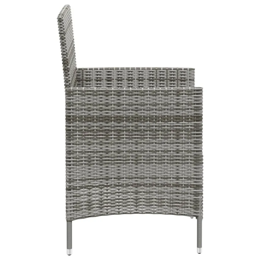 Chaises de jardin avec coussins lot de 2 Résine tressée Gris - 4