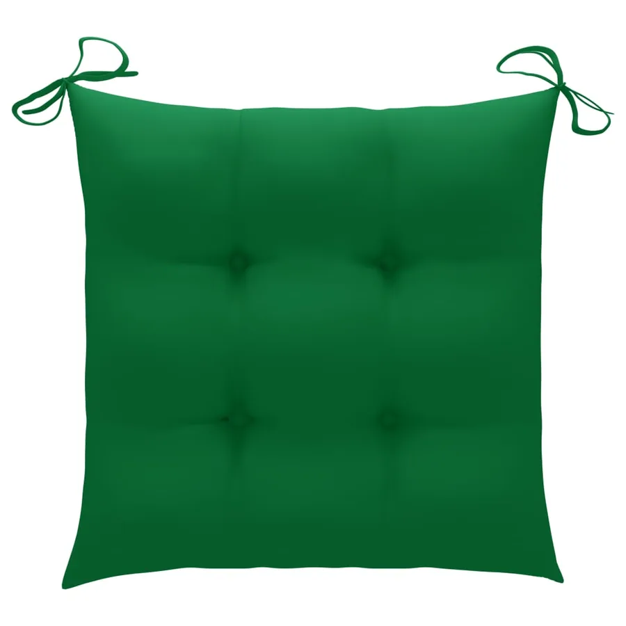 Chaises de jardin avec coussins lot de 2 Teck solide et acier - 12