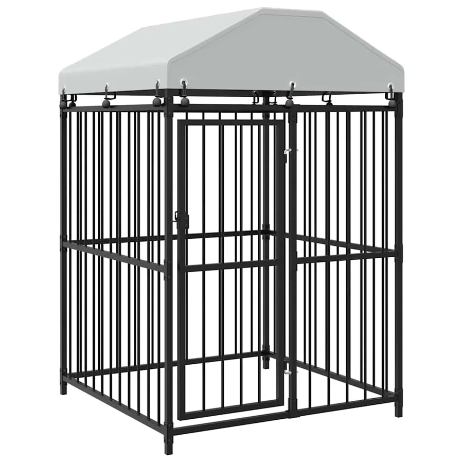 Chenil extérieur avec toit pour chiens 120 x 120 x 150 cm - 2