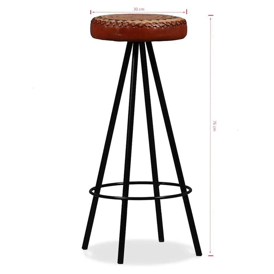 Ensemble de bar 3 pcs Bois d'acacia Cuir véritable et toile - 16