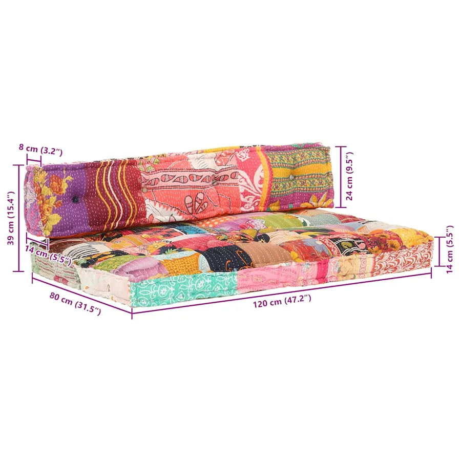 Coussin de canapé palette Multicolore Tissu Patchwork - 10