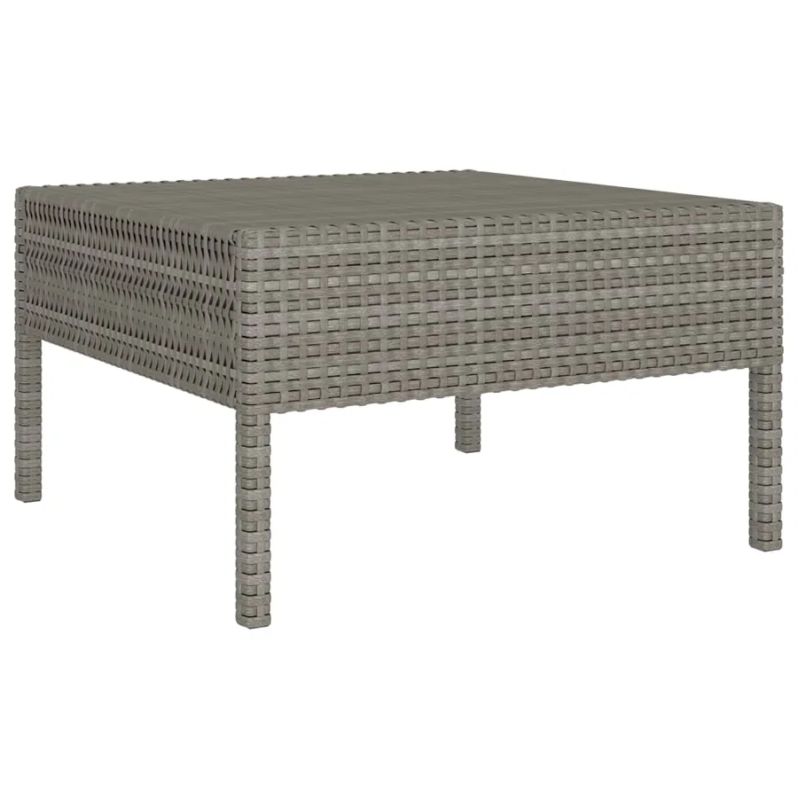 Salon de jardin 3 pcs avec coussins Résine tressée Gris - 5