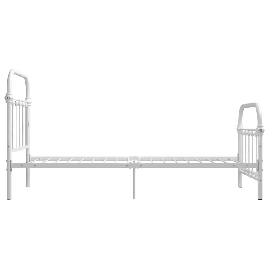 Cadre de lit sans matelas blanc métal 90x200 cm - 4