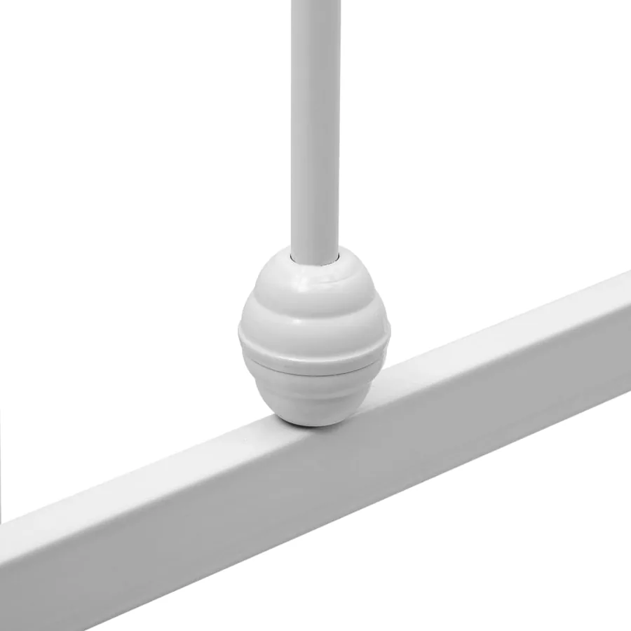 Cadre de lit sans matelas blanc métal 90x200 cm - 5