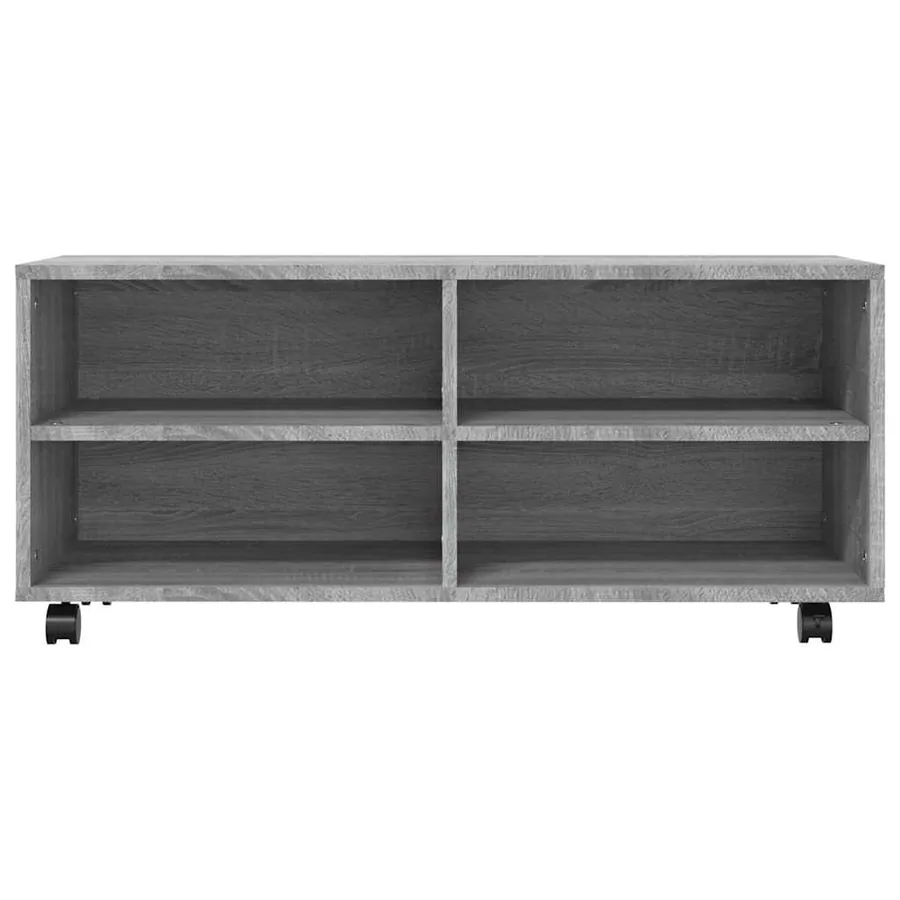 Meuble TV sur roulettes Sonoma gris 90x35x35 cm Bois ingénierie - 4