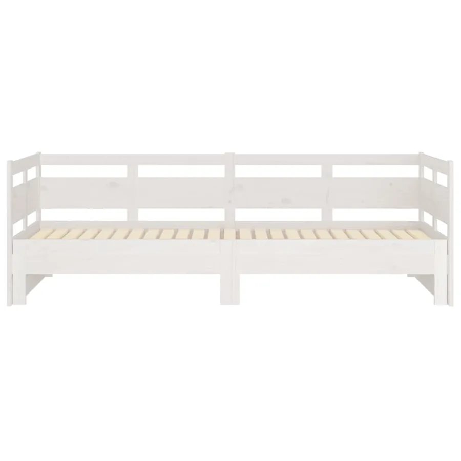 Lit coulissant sans matelas blanc 2x(90x190) cm - 7