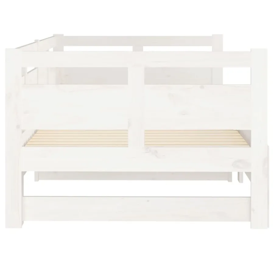 Lit coulissant sans matelas blanc 2x(90x190) cm - 8