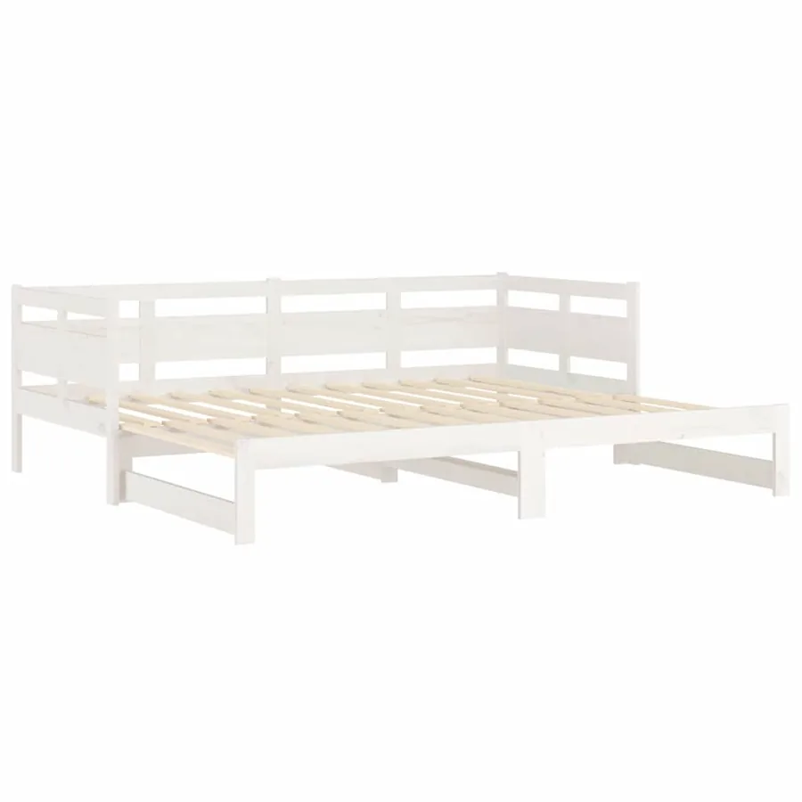 Lit coulissant sans matelas blanc 2x(90x190) cm - 9