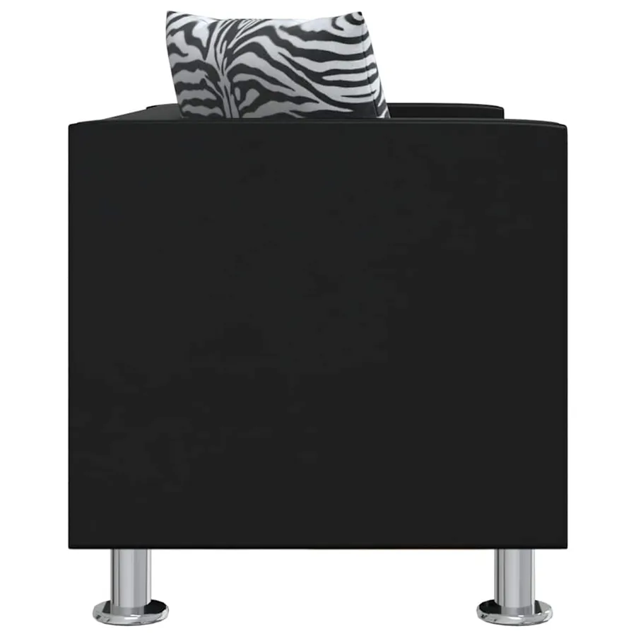 Jeu de canapé à 2 places et à 3 places et fauteuil Noir - 10