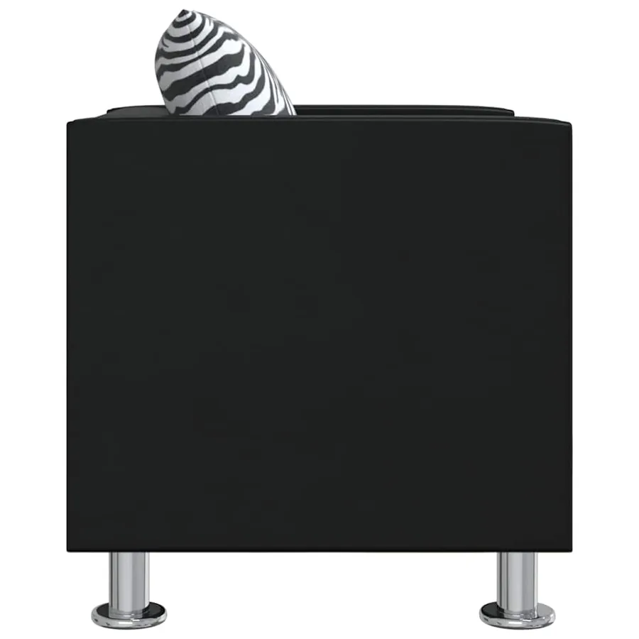 Jeu de canapé à 2 places et à 3 places et fauteuil Noir - 11