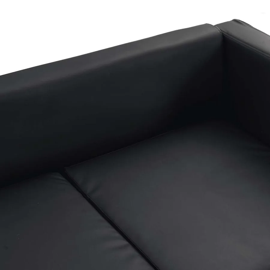 Jeu de canapé à 2 places et à 3 places et fauteuil Noir - 15