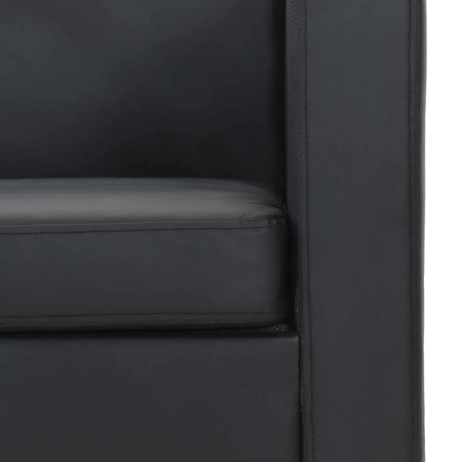 Jeu de canapé à 2 places et à 3 places et fauteuil Noir - 16