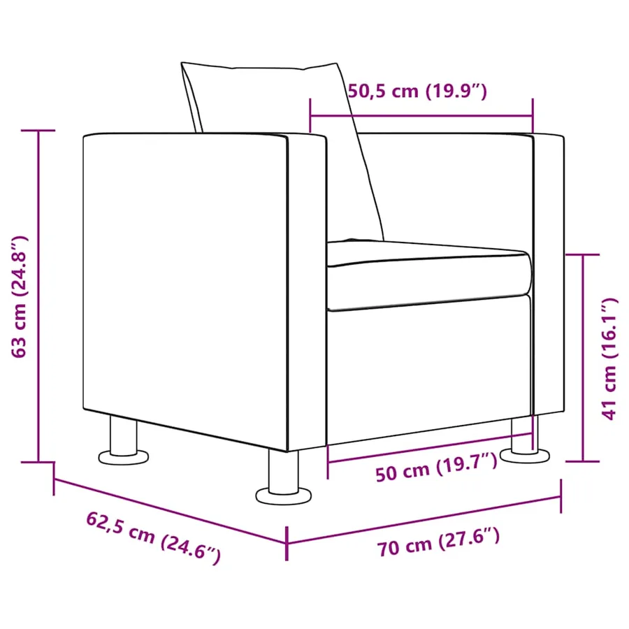 Jeu de canapé à 2 places et à 3 places et fauteuil Noir - 20
