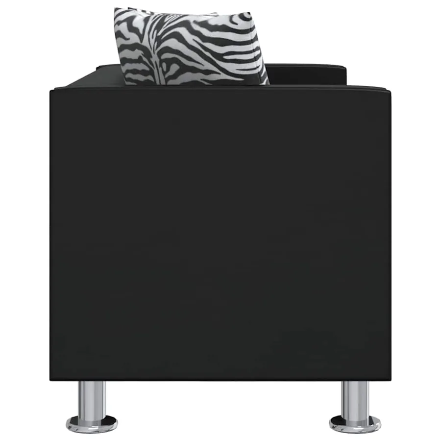 Jeu de canapé à 2 places et à 3 places et fauteuil Noir - 9