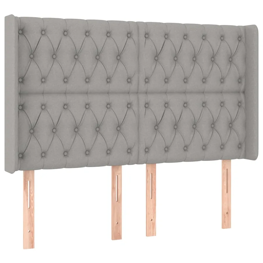 Sommier à lattes de lit matelas LED Gris clair 140x200 cm Tissu - 7