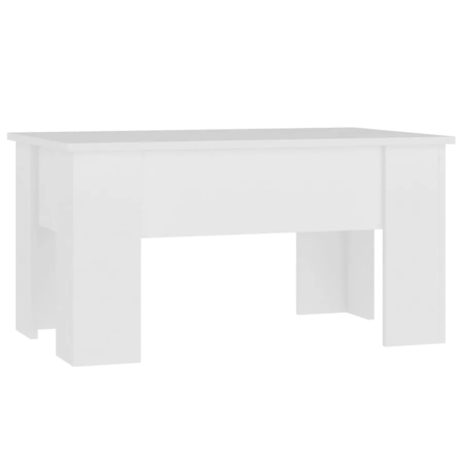 Table basse Blanc 79x49x41 cm Bois d'ingénierie - 2