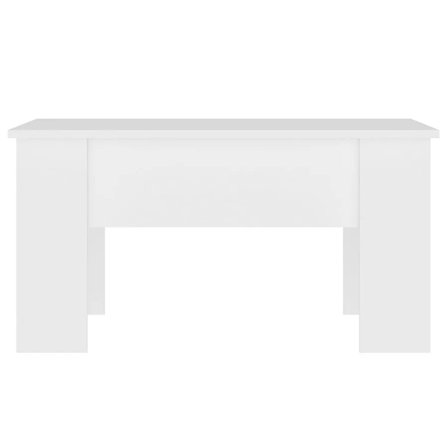 Table basse Blanc 79x49x41 cm Bois d'ingénierie - 3