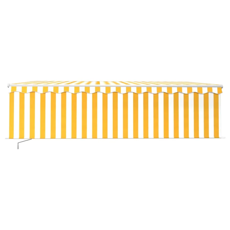 Auvent rétractable manuel avec store 5x3 m Jaune et blanc - 3